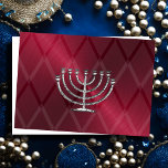 Silver Menorah Hanukkah-kort Helgkort<br><div class="desc">Helgdag temaobjekt designade av Umua. Tryckt och avsänt av Zazzle eller deras närstående företag.</div>
