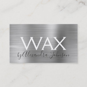 Silver Metall Beauty Vax Visitkort