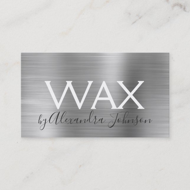 Silver Metall Beauty Vax Visitkort (Framsida)