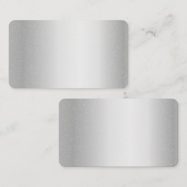 Silver Metall Blankett  Visitkort (Fram/baksida)