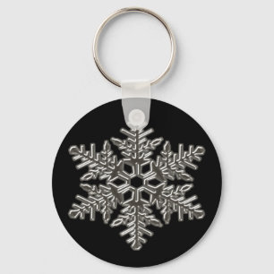 Silver Metall Deco Snö Fall Snöflingor Nyckelring