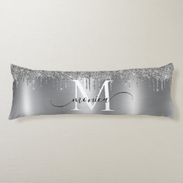 Silver Metall Glitter driver Monogram Namn Kroppskudde