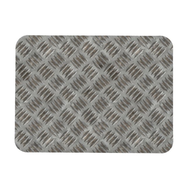 Silver Metall Grid Mönster Magnet (Horisontell)