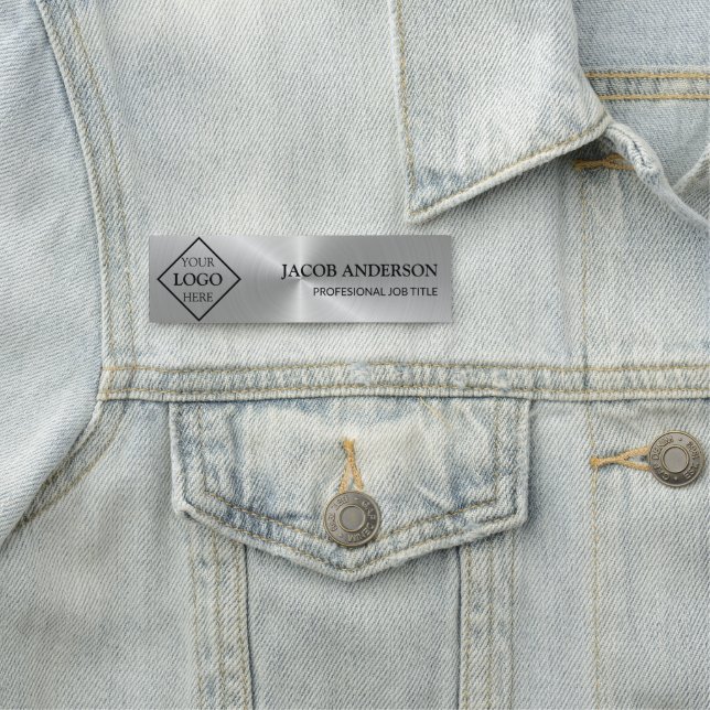 Silver Metall Namnbricka (På plats)