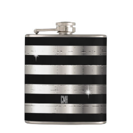 Silver Metall och Svarta Rand | DIY Monogram Fickplunta