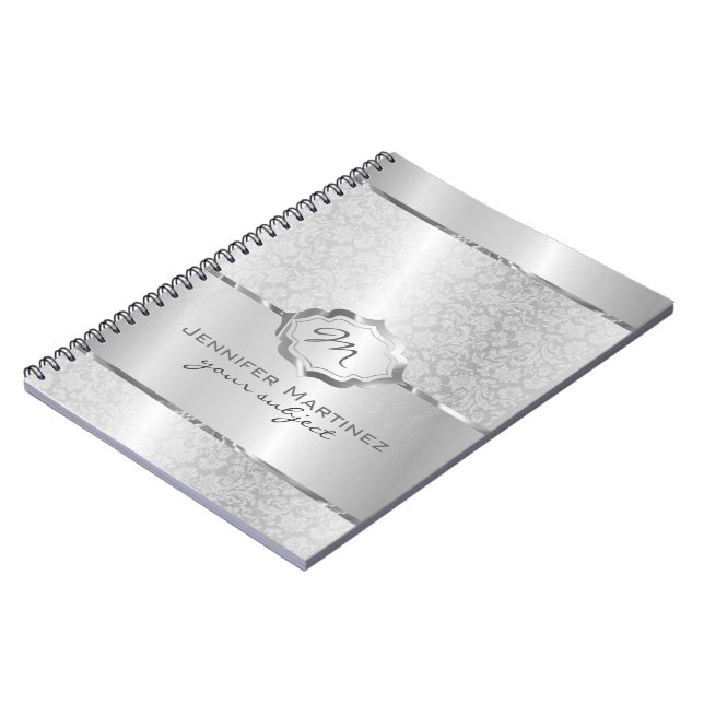 Silver metalldesign Stainless Steel-utseende 2 Anteckningsbok (Vänstra Sidan)