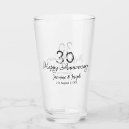 Silver Metallic 30:e Lycklig-årsdagen, lägg till n Glaskopp