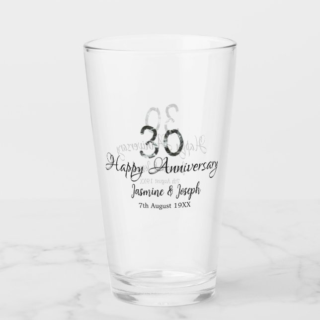 Silver Metallic 30:e Lycklig-årsdagen, lägg till n Glaskopp (Framsida)