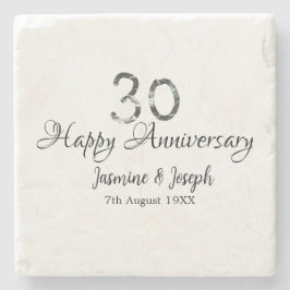 Silver Metallic 30:e Lycklig-årsdagen, lägg till n Stenunderlägg