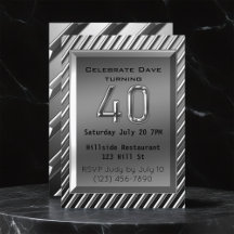 Silver Metallic 40 Birthday