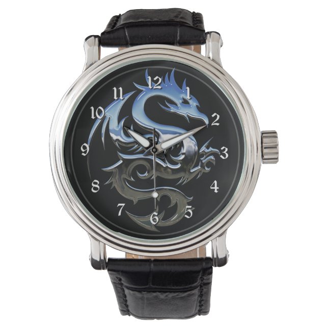 Silver Metallic Dragon Armbandsur (Framsida)