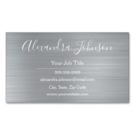Silver Metallic Foil Modern Professionell Magnetiska Visitkort