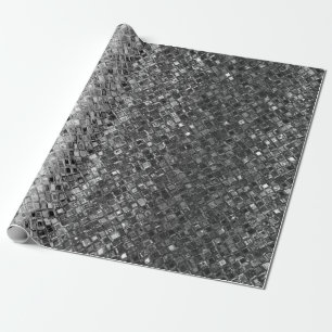 Silver Metallic Glitter Abstrakt Modern Gift Presentpapper