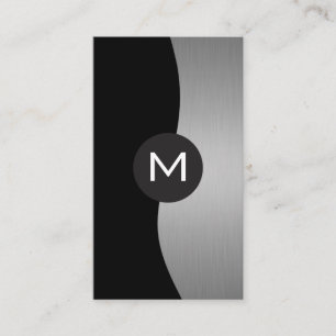Silver Metallic Luxe Monogram Visitkort
