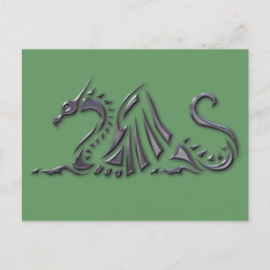 Silver Metallic Sea Dragon Vykort