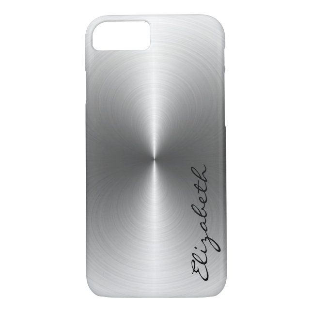Silver Metallic Stainless Steel Metall utseende Case-Mate iPhone Skal (Baksida)