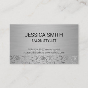 Silver Metallic Visitkort