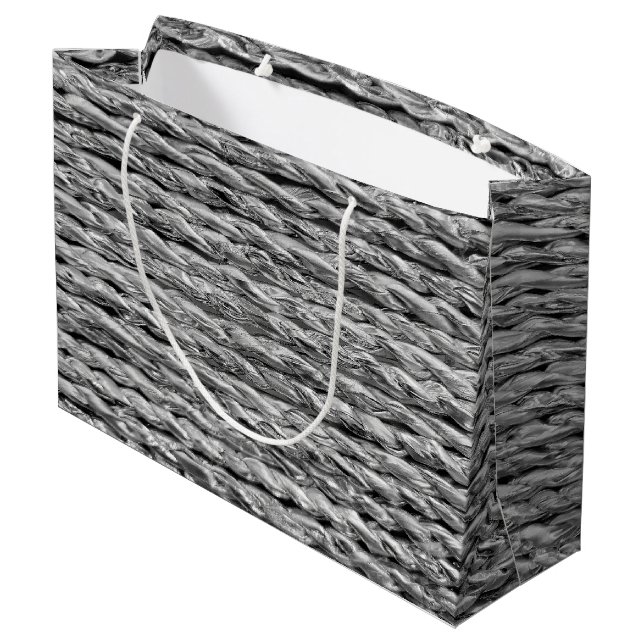 Silver Metallic Wicker Mönster (Baksidan Vinklad)