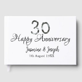 Silver Metallisk 30-års Glädje årsdag lägg till na Gästböcker