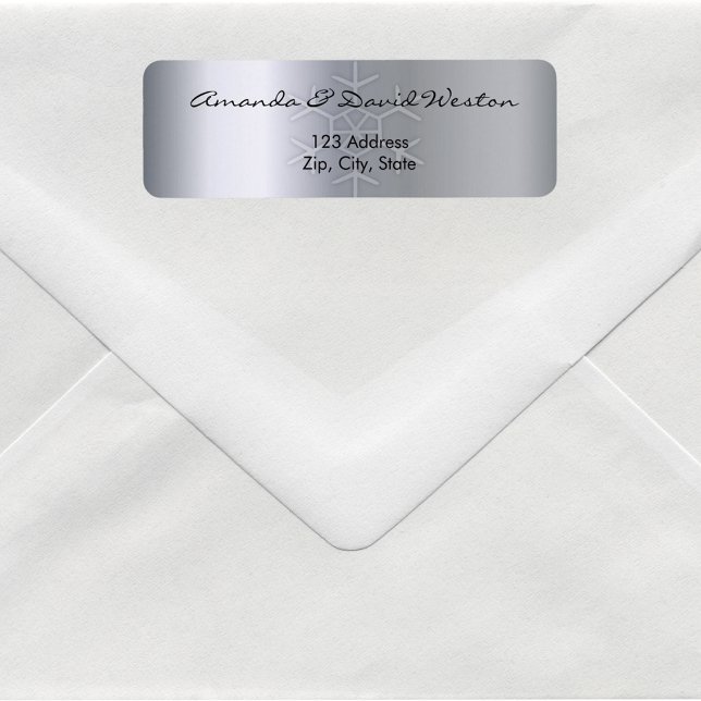 Silver metallisk elegant, glansig returadress returadress etikett (Skapare uppladdad)