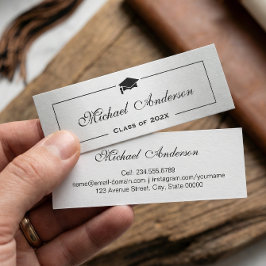 Silver Metallisk Studenten-kort för Namn