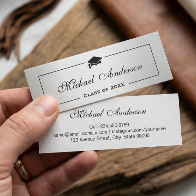 Silver Metallisk Studenten-kort för Namn (Skapare uppladdad)