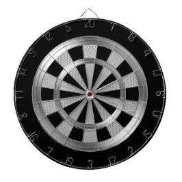 Silver Metallisk & Svart Darttavla