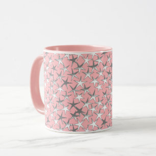 Silver metalliska texturerade stjärnor på persisk mugg