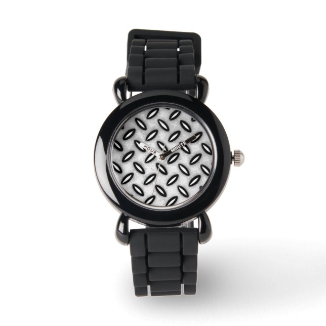 Silver Metalliskt Mönstrat Ur Armbandsur (Framsida)