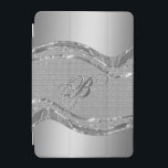 Silver metallliknande utseende med diamanter Mönst iPad Mini Skydd<br><div class="desc">Silver ser glansigt metalliskt ut ut med diamanter mönster. Anpassningsbar och valfritt monogram.</div>