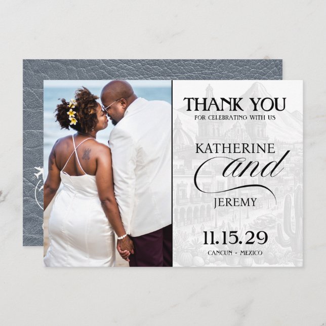 Silver Mexiko-pass Tack Kort (Fram/baksida)