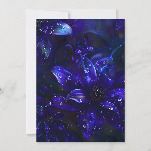 Silver Midnight Blooms Julkort (Framsida)
