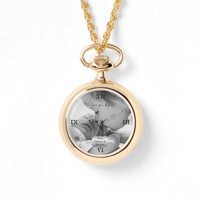 Silver minimalistiskt Photo Mors dag Watch Armbandsur (Framsida)