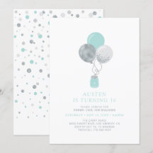 Silver & Mint Ballonger Modern 18-årsfest