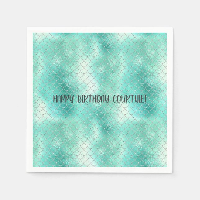 Silver Mint Sjöjungfru Pappersservett (Framsidan)