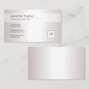 Silver: Modern Elegant Glamor med Logotyp Visitkort