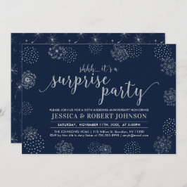 Silver | Modern Överraskning 25-års bröllopsdag Inbjudningar