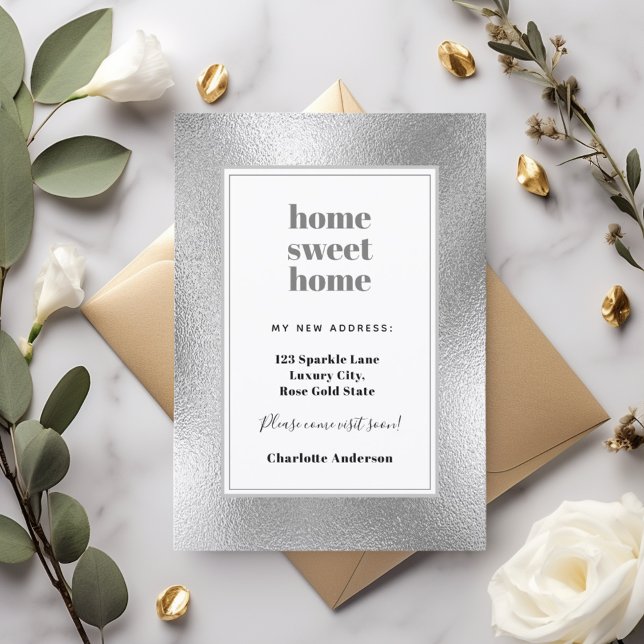 Silver moderna minimalistiska flyttor i hemmet, sö meddelande (Skapare uppladdad)