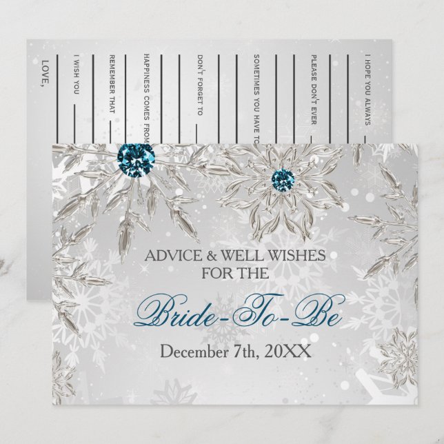 silver möhippa Adress och brunn Önskemål Card Inbjudningar (Fram/baksida)