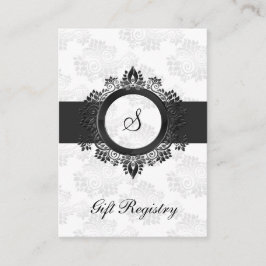 silver monogram Gift-registernummer Tilläggskort