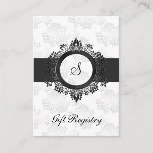 silver monogram Gift-registernummer Tilläggskort