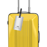 Silver monogram initialer elegant bagagebricka<br><div class="desc">En faux silver tittar bakgrund,  svart text. Anpassa och lägg till ditt monogram brev och fullt namn på framsidan. Din kontaktinformation på baksidan.</div>