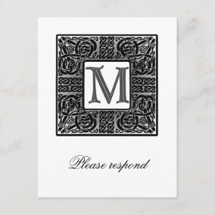 Silver Monogrammed keltisk Bröllop OSA Kort