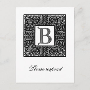 Silver Monogrammed keltisk Bröllop OSA Kort