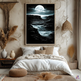 Silver Moon Canyon – Monokrom Nocturnal Poster