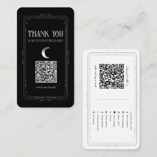 Silver Moon Mystiska Ockulta Sociala Medier QR-kod Visitkort