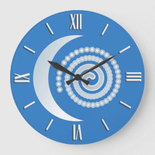 Silver Moon Spiral Stor Klocka