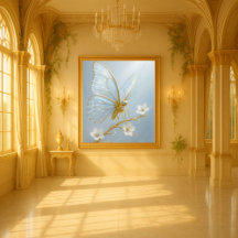 Silver Morpho Butterfly Luxury Metal Wall Art