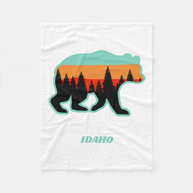 Silver Mountain Idaho Skiing Snowboarding Bear Fleecefilt (Framsidan)