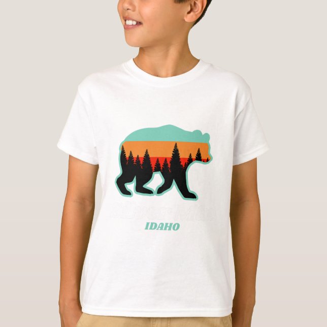 Silver Mountain Idaho Skiing Snowboarding Bear T Shirt (Framsida)